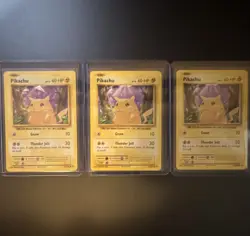 Pokemon Pikachu Base Set 3 Cards 58/102 Wizards of the Coast Thunder Jolt - Image 1