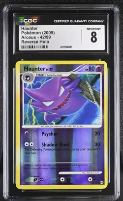 CGC 8 Haunter 2009 Arceus 42/99 Reverse Holo Pokemon Card - Image 1