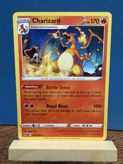 Pokemon TCG Charizard 25/185 Vivid Voltage Sword & Shield Rare Non-Holo Card - Image 1