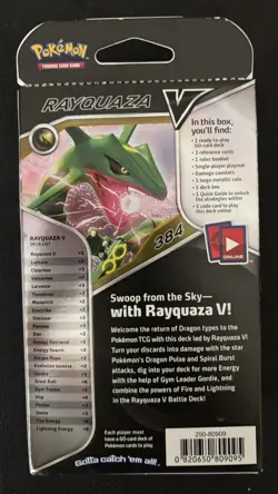 Pokemon Center -Trading Card Game V-Battle Deck Rayquaza V Sealed Theme Deck New - Image 2