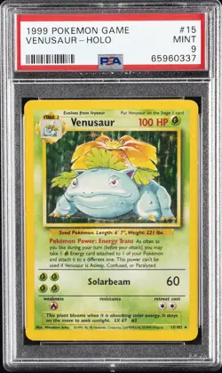 1999 POKEMON GAME #15 VENUSAUR-HOLO PSA 9 - Image 1