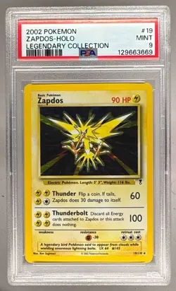 2002 Pokemon Legendary 19 Zapdos Holo PSA 9 129663669 - Image 1