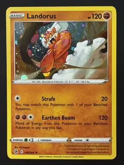 Full HD Galaxy Swirl Pokemon Landorus 148/264 Cosmos Holo Promo Card - Image 4