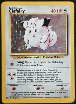 Clefairy 5/102 Holo Pokemon Base Set Unlimited MP - Image 1