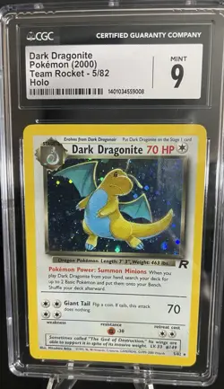 Pokemon Team Rocket Dark Dragonite Holo Rare Unlimited 5/82 CGC 9 - Image 1