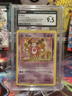 2023 Pokemon TCG: Mr. Mime Holo 013/034 Classic Game CGC Mint+ 9.5 - Image 1