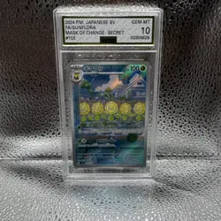 Pokemon Sunflora 102/101 Sv6: Transformation Mask Art Rare Holo AGS 10 GEM-MT - Image 1