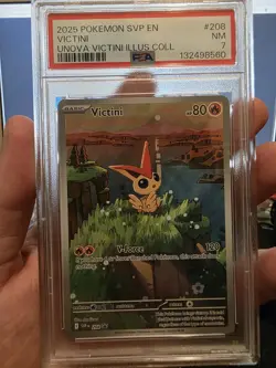 2025 Pokemon SVP EN Victini Promo 208 PSA 7 - Image 1