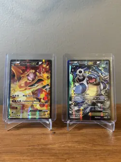 Pokemon TCG F/A Charizard & Blastoise EX XY121/122 Black Star Promo Bundle - Image 1
