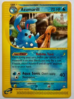 POKEMON TCG 1x RARE AQUAPOLIS AZUMARILL 4/147 WOTC 2002 NEAR MINT CONDITION - Image 1