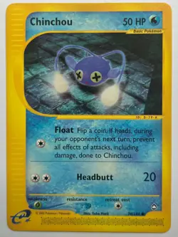 2003 Pokemon Chinchou Aquapolis 70/147 Common TCG NM - Image 1
