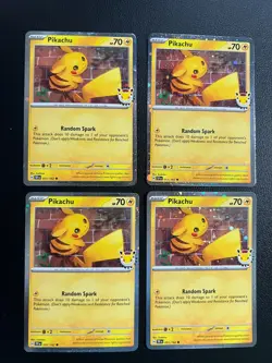 Pikachu 051 /162 Stamped 2026 Pokemon Day 30 Promo Lot Of 4 W/TCG Coins - Image 1