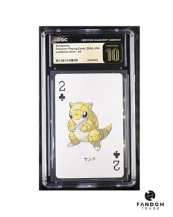 [POP 1!] CGC 10 PRISTINE Sandshrew 2 of Clubs 2004 Pokemon LeafGreen Poker Deck - Image 1