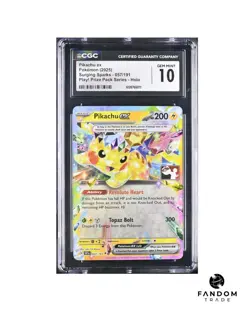 CGC 10 GEM MINT Pikachu ex Play! Prize Pack Series 057/191 Pokemon League - Image 1
