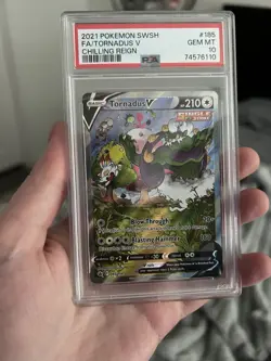 Pokemon Tornadus V 185/198 Chilling Reign Full Art Ultra Rare PSA 10 - Image 1
