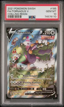 Pokemon Tornadus V 185/198 Chilling Reign Full Art Ultra Rare PSA 10 - Image 2