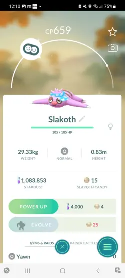 Pokemon Go (Stage 30) Shiny Sloth Visor ( 51 Shinys )( 1 Million Stardust) - Image 2