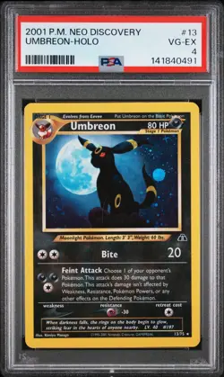 2001 Pokemon Neo Discovery Umbreon Holo #13/75 PSA 4 - Image 1