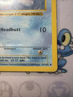 Seel Base Set 1st Edition Shadowless 41/102 MP Pokemon - Image 2