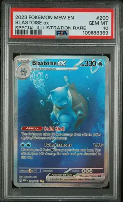 2023 POKEMON MEW EN-151 SPECIAL ILLUSTRATION RARE #200 BLASTOISE EX PSA 10 - Image 1