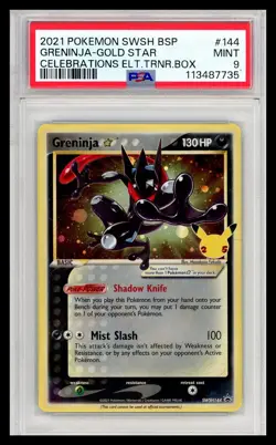 2021 Pokemon Greninja Gold Star Promo #144 PSA 9 - Image 1
