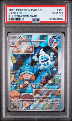Vanillish Illustration Rare Pokemon Scarlet & Violet Paradox Rift PAR PSA 10 - Image 1