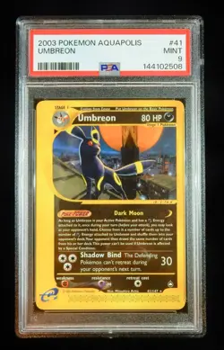 2003 Pokemon Umbreon Non Holo Aquapolis 41/147 PSA 9 - Image 1