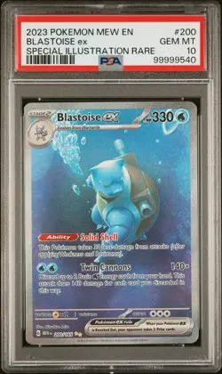 2023 POKEMON MEW EN-151 SPECIAL ILLUSTRATION RARE #200 BLASTOISE EX PSA 10 - Image 1