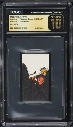 2013 Pokemon Japanese Hanafuda January Meowth & Tauros CGC 10 PRISTINE - Image 1