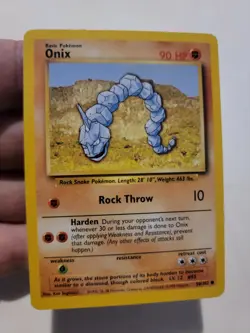 Pokemon TCG Card Vintage 1999 WOTC Game Freak Nintendo Wizards 90s Onix - Image 1