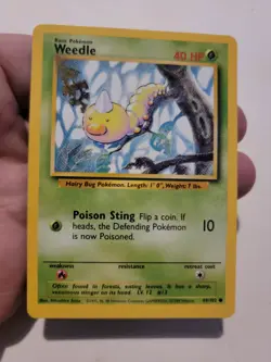 Pokemon TCG Card Vintage 1999 WOTC Game Freak Nintendo Wizards 90s Weedle - Image 1