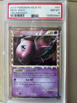 Pokemon TCG Mew Prime Holo Ultra Rare Card PSA 8 Triumphant 97/102 - Image 1