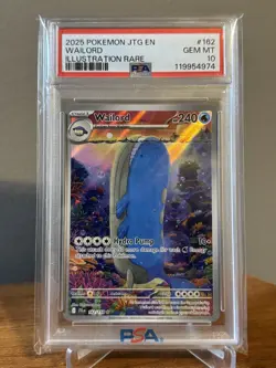 2025 POKEMON JTG EN-JOURNEY TOGETHER ILLUSTRATION RARE #162 WAILORD PSA 10 - Image 1