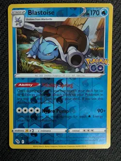 Blastoise 017/078 Holo Rare Pokemon GO Pokemon Reverse Holo Near Mint - Image 1