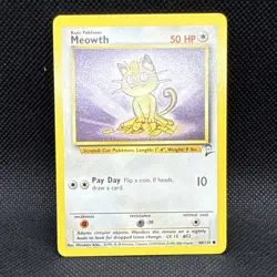 Pokemon TCG Meowth Base Set 2 80/130 Basic 50 HP Pay Day Common WOTC 2000 M/NM - Image 1