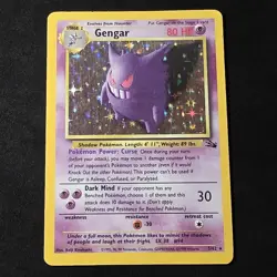 Pokemon TCG Gengar 5/62 Fossil Set UNLIMITED Holofoil Rare - Image 1