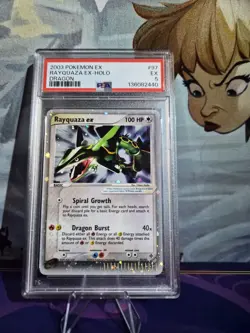 2003 POKEMON EX DRAGON #97 RAYQUAZA EX-HOLO PSA 5 - Image 1