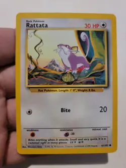 Pokemon TCG Card Vintage 1999 WOTC Game Freak Nintendo Wizards 90s Rattata - Image 1