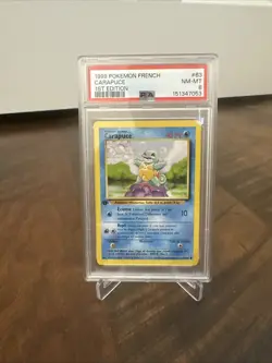 1999 Pokemon FRENCH 1st Edition Base Set Carapuce 63/102 PSA 8 - Squirtle - Image 1