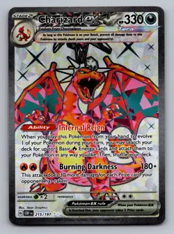 Charizard ex 215/197 Ultra Rare Obsidian Flames Pokemon Near Mint - Image 1