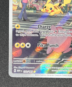 2023 Pokemon PIKACHU #173/165 Scarlet & Violet 151 Illustration Rare English - Image 5