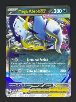 Pokemon TCG Mega Absol Ex 86/132 Double Rare ME01: Mega Evolution NM - Image 1