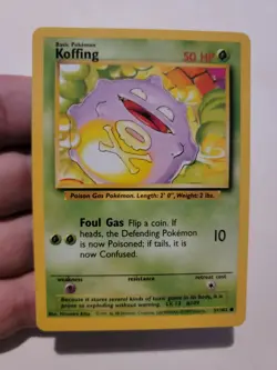 Pokemon TCG Card Vintage 1999 WOTC Game Freak Nintendo Wizards 90s Koffing - Image 1