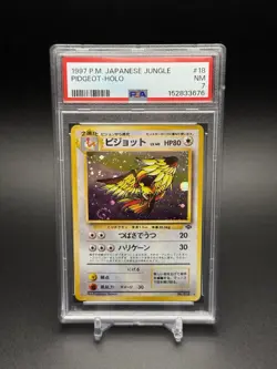 1997 Pokemon Japanese Jungle Pidgeot Holo Rare 018 NM PSA 7 *NEW CERT* SWIRL 🌀 - Image 1