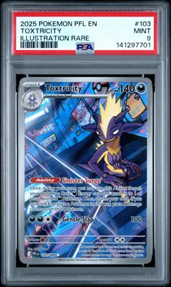 2025 POKEMON TOXTRICITY 103/094 PHANTASMAL FLAMES ILLUSTRATION RARE - PSA 9 - Image 1