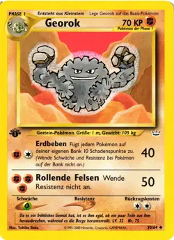Pokemon TCG Graveler (Georok) German 30/64 Neo Revelation 1st Edition VLP - Image 1