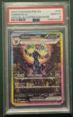 2025 POKEMON PRISMATIC EVOLUTIONS SPECIAL ILLUSTRATION RARE UMBREON EX PSA 10 - Image 1