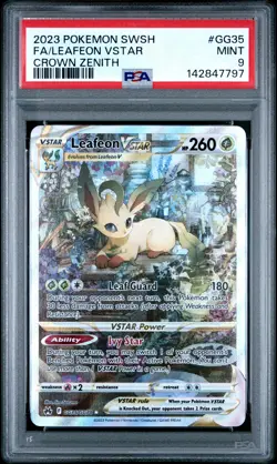 LEAFEON VSTAR GG35/GG70 PSA 9 SWORD SHIELD CROWN ZENITH POKEMON ENGLISH - Image 1