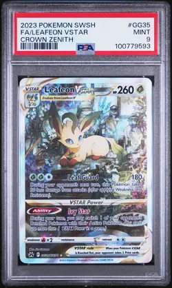 Leafeon Vstar GG35/GG70 Sword Shield Crown Zenith Pokemon PSA 9 - Image 1