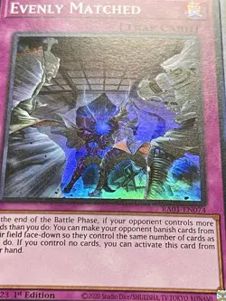 3x Evenly Matched | RA01-EN074 | NM | Super Rare | 1st Edition | YuGiOh! - Image 2
